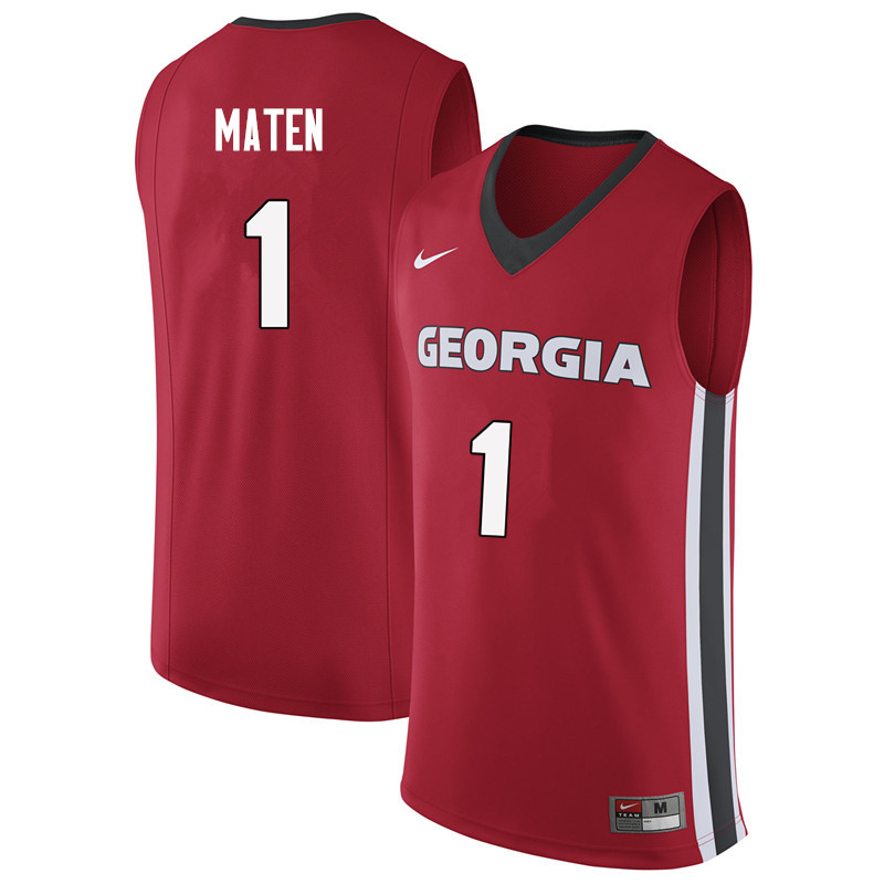 Georgia Bulldogs #1 Yante Maten College Basketball Jerseys Sale-Red